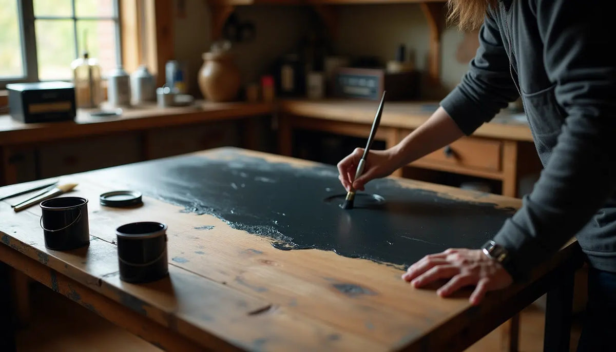 How to Paint a Wooden Table Black Scanica US