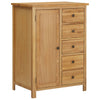 vidaXL Wardrobe Solid Oak Wood Storage Clothes Cabinet Wooden White/Light Wood-1