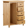 vidaXL Wardrobe Solid Oak Wood Storage Clothes Cabinet Wooden White/Light Wood-2