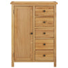 vidaXL Wardrobe Solid Oak Wood Storage Clothes Cabinet Wooden White/Light Wood-3