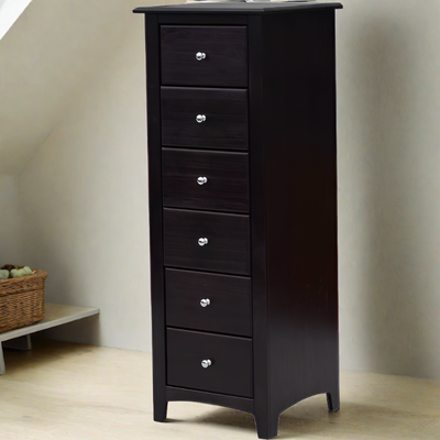 Solid Wood Tall Chest of Drawers Espresso