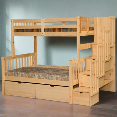 Bunk Bed Staircase Twin over Full Natural