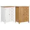 vidaXL Wardrobe Solid Oak Wood Storage Clothes Cabinet Wooden White/Light Wood-0