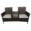 vidaXL 2-Seater Patio Sofa Outdoor Bistro Set Sofa with Tea Table Poly Rattan-2