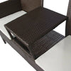 vidaXL 2-Seater Patio Sofa Outdoor Bistro Set Sofa with Tea Table Poly Rattan-4