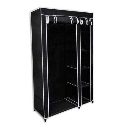vidaXL 1/2x Folding Wardrobe Clothes Rack Storage Home Organizer Black/Brown