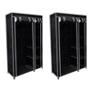 vidaXL 1/2x Folding Wardrobe Clothes Rack Storage Home Organizer Black/Brown-2