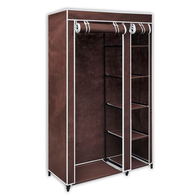 vidaXL 1/2x Folding Wardrobe Clothes Rack Storage Home Organizer Black/Brown
