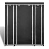 vidaXL Fabric Wardrobe with Compartments and Rods Storage Rack Black/Brown-3