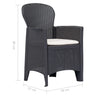 vidaXL Patio Chairs 2 Pcs Dining Single Chair with Cushion Plastic Rattan Look-3
