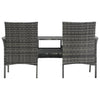 vidaXL 2-Seater Patio Sofa Outdoor Bistro Set Sofa with Tea Table Poly Rattan-3