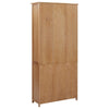 vidaXL Bookshelf Bookcase with 4 Doors Decor Cabinet Solid Oak Wood and Glass-0