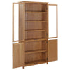 vidaXL Bookshelf Bookcase with 4 Doors Decor Cabinet Solid Oak Wood and Glass-2