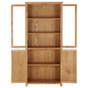 vidaXL Bookshelf Bookcase with 4 Doors Decor Cabinet Solid Oak Wood and Glass-13