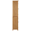 vidaXL Bookshelf Bookcase with 4 Doors Decor Cabinet Solid Oak Wood and Glass-8