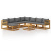 vidaXL 9 Piece Patio Lounge Set with Cushion Solid Acacia Wood-0
