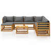 vidaXL 9 Piece Patio Lounge Set with Cushion Solid Acacia Wood-3