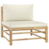 vidaXL 9 Piece Patio Lounge Set with Cream White Cushions Bamboo-3
