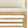 vidaXL 9 Piece Patio Lounge Set with Cream White Cushions Bamboo-4