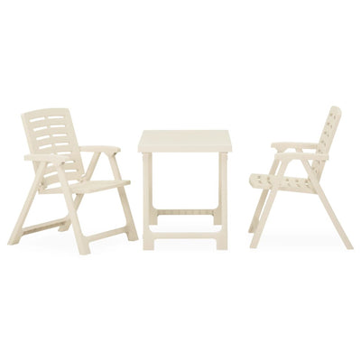 vidaXL 3 Piece Folding Bistro Set Plastic White