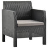 vidaXL 3 Piece Patio Lounge Set with Cushions PP Rattan Anthracite-3