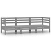 vidaXL 3 Piece Patio Lounge Set Solid Wood Pine Gray-0