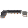 vidaXL 9 Piece Patio Lounge Set Poly Rattan and Eucalyptus Wood Gray-1