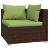 vidaXL 9 Piece Patio Lounge Set with Cushions Brown Poly Rattan-1