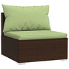 vidaXL 9 Piece Patio Lounge Set with Cushions Brown Poly Rattan-2