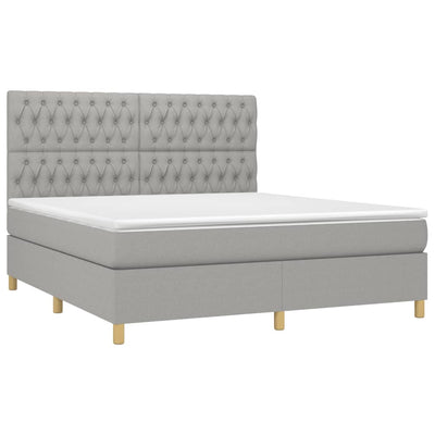 vidaXL Box Spring Bed with Mattress Light Gray 72