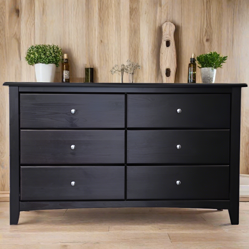 Solid Wood Six Drawer Dresser Espresso Solid Wood Six Drawer Dresser Espresso