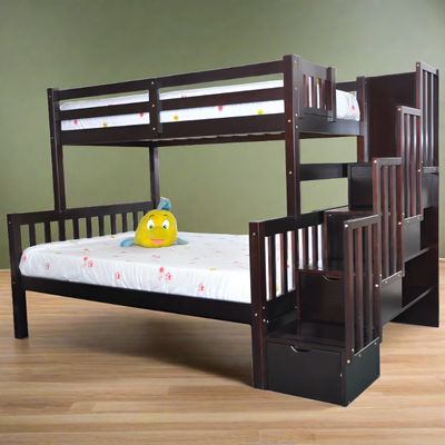 Bunk Bed Staircase Twin over Full Espresso