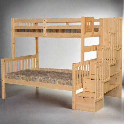 Bunk Bed Staircase Twin over Full Natural