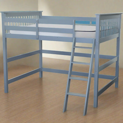 Loft Bed Twin High with Angled Ladder Grey