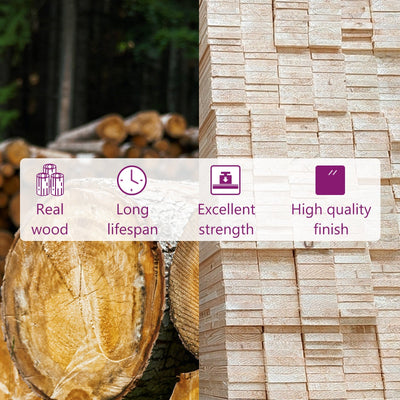 vidaXL 3 Piece Patio Lounge Set Solid Wood Pine Gray