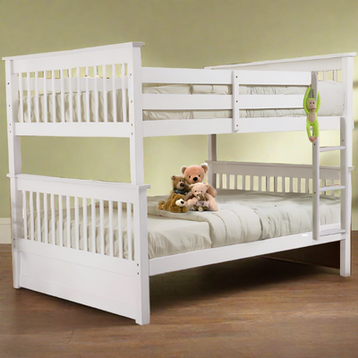 Bunk Bed Full over Full with Storage or Trundle White