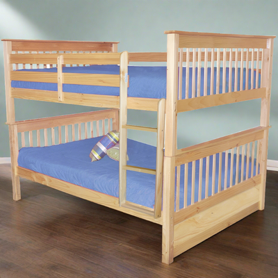 Bunk Bed Full over Full with Storage or Trundle Natural