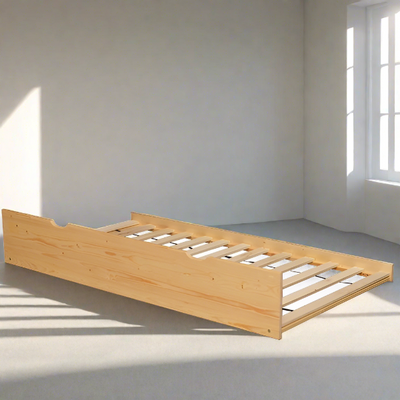 Twin Solid Wood Trundle Bed Natural