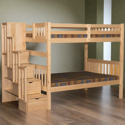 Bunk Bed Staircase Twin over Twin Natural