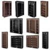 vidaXL Fabric Wardrobe with Compartments and Rods Storage Rack Black/Brown-0