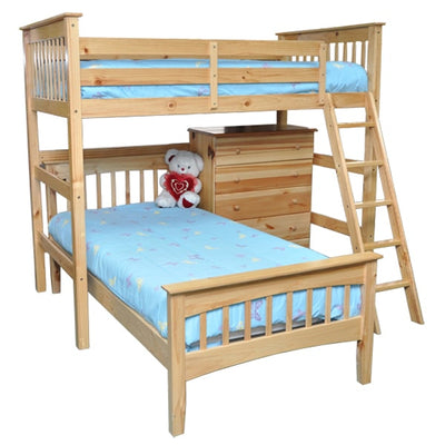 Loft Bed Twin High with Angled Ladder Natural