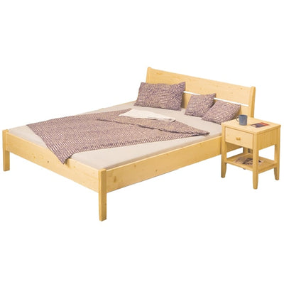 Sleigh Solid Wood Bed Natural