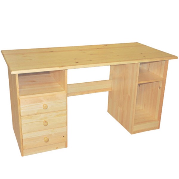Simple wood shop desk with drawers