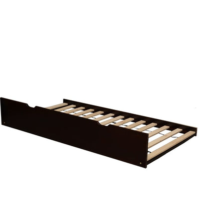 Twin Solid Wood Trundle Bed Espresso