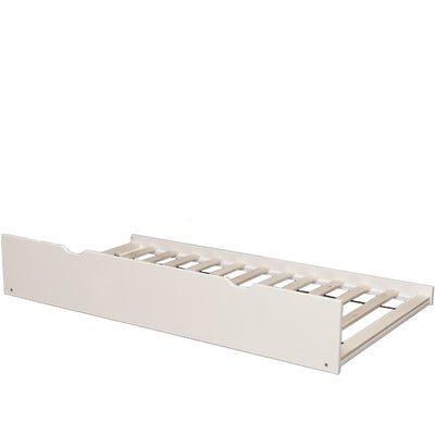 Twin Solid Wood Trundle Bed White